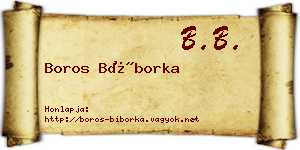 Boros Bíborka névjegykártya